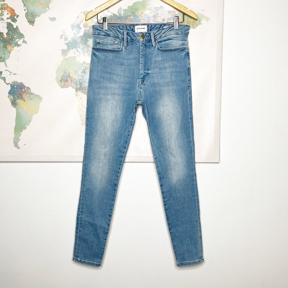 FRAME Jeans‎ Size 2 Le One Skinny Light Blue Caspio Stretchy 5 Pocket High Rise